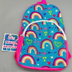 Girls Printed Colorful Rainbow Kids Backpack